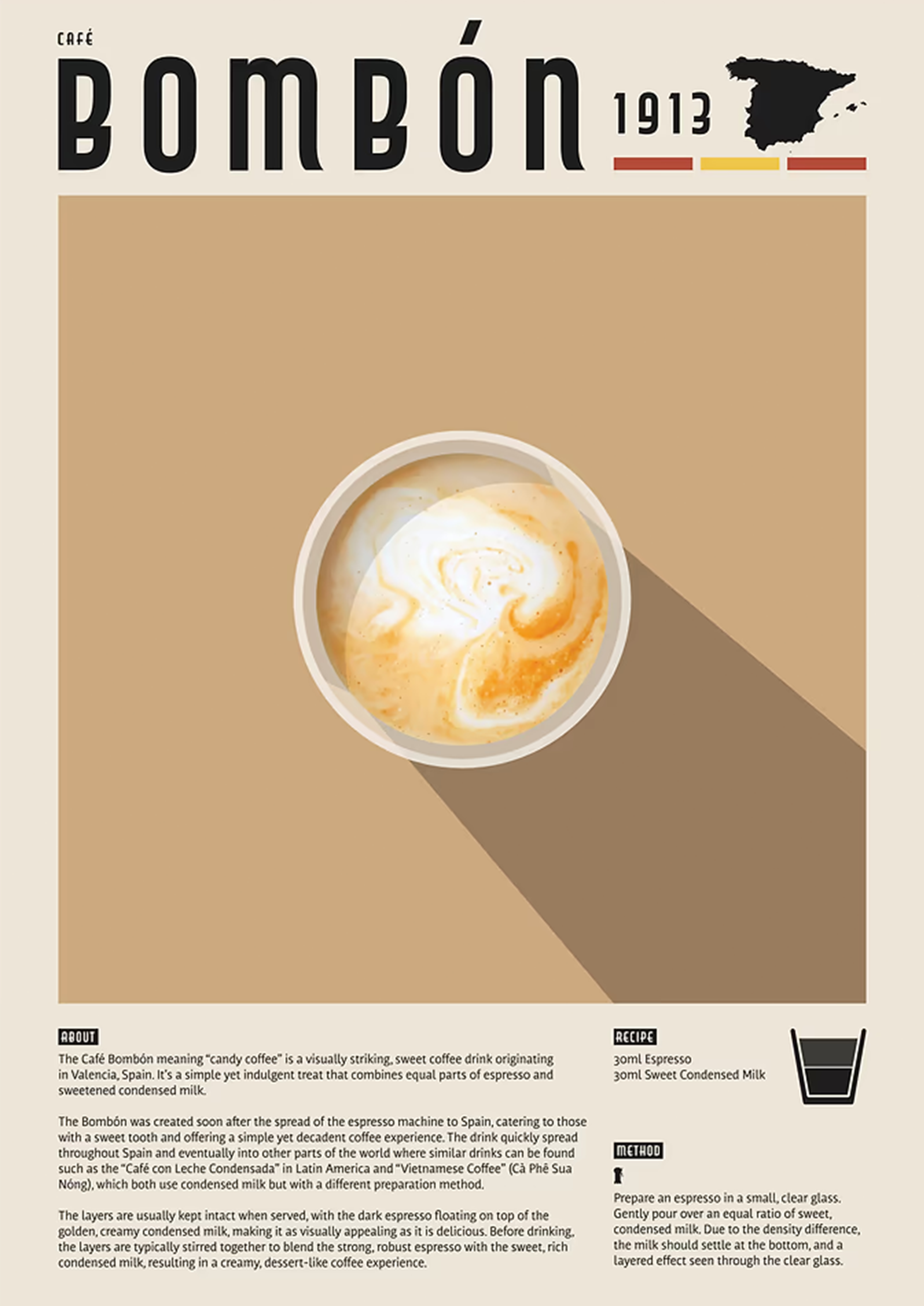 Bombon Coffee metal wall art